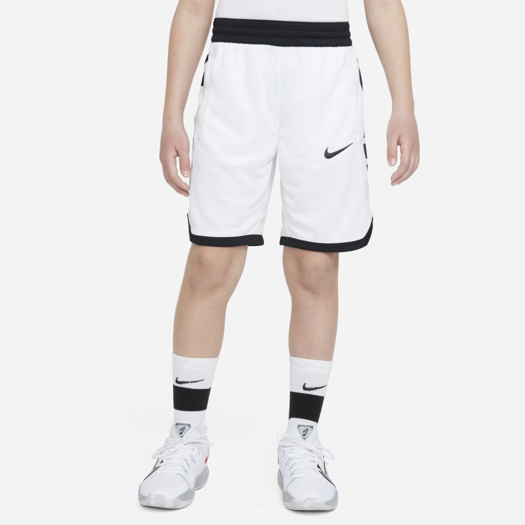 Nike Dri-fit Elite Big Kids' (boys') Basketball Shorts In White
