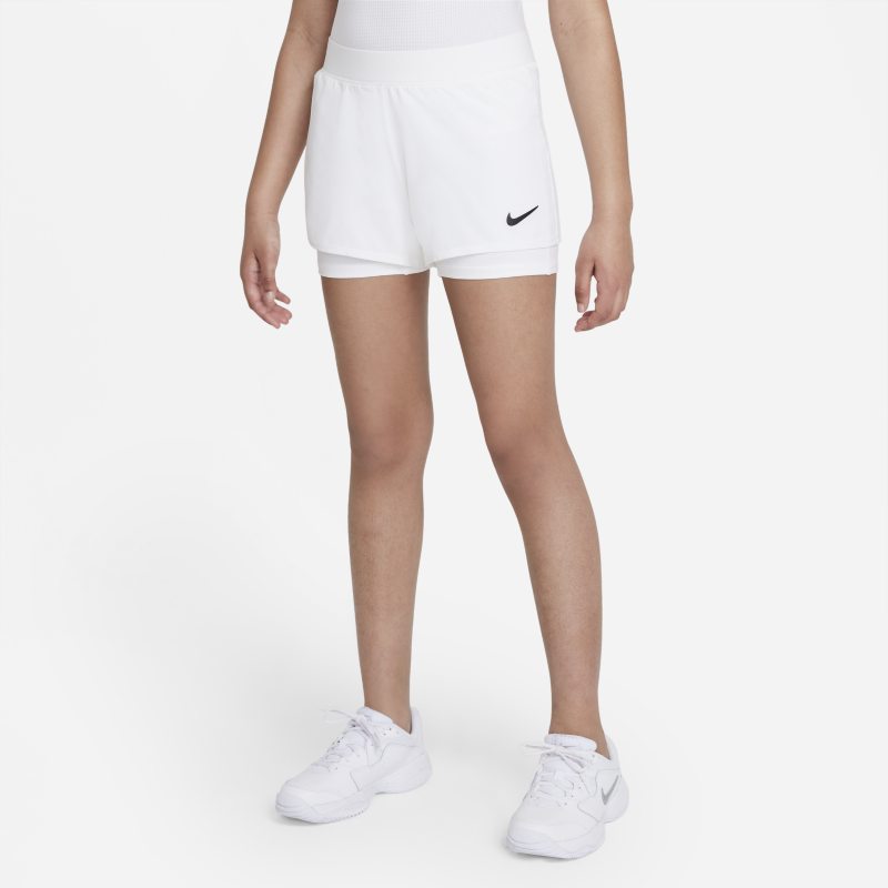 Spodenki tenisowe dla dużych dzieci (dziewcząt) NikeCourt Dri-FIT Victory - Biel