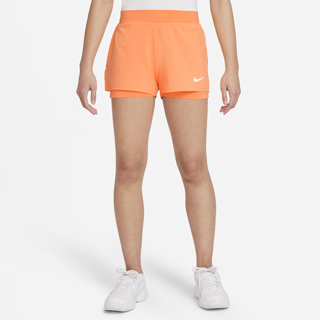 фото Теннисные шорты для девочек школьного возраста nikecourt dri-fit victory - оранжевый