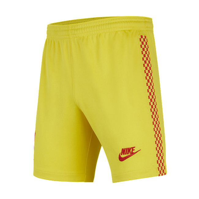фото Футбольные шорты для школьников nike dri-fit из третьего комплекта формы фк «ливерпуль» 2021/22 stadium - желтый