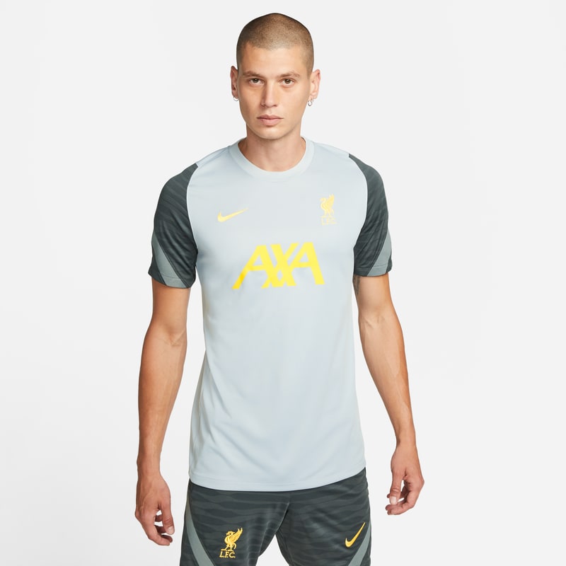 Męska koszulka piłkarska z krótkim rękawem Liverpool FC Strike Nike Dri-FIT - Szary