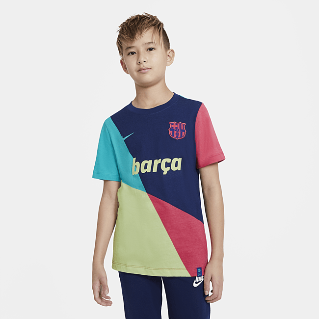 фото Игровая футболка для школьников fc barcelona - синий