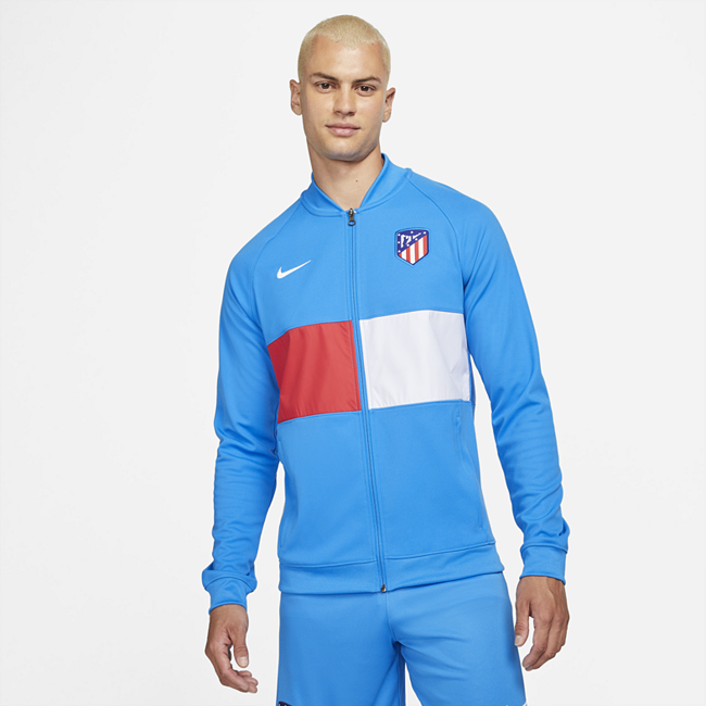 фото Мужская футбольная куртка с молнией во всю длину atlético madrid - синий