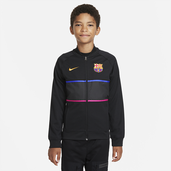 фото Футбольная куртка для школьников fc barcelona - черный