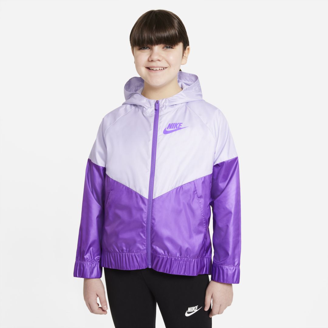 Nike Sportswear Windrunner Big Kids' Jacket (extended Size) In Purple Chalk,wild Berry,wild Berry