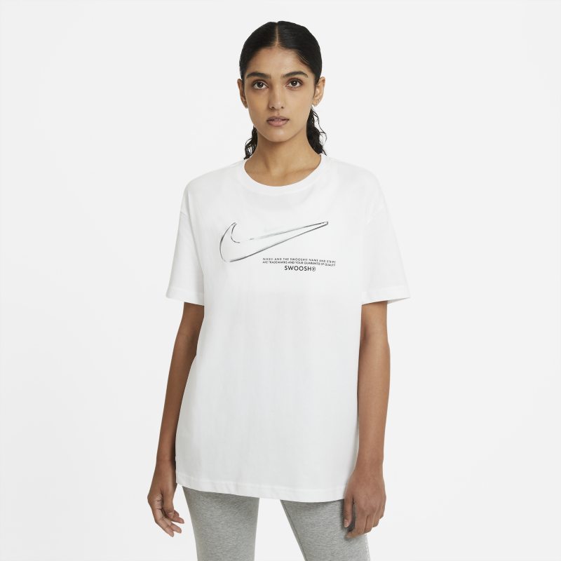 T-shirt damski Nike Sportswear Swoosh - Biel