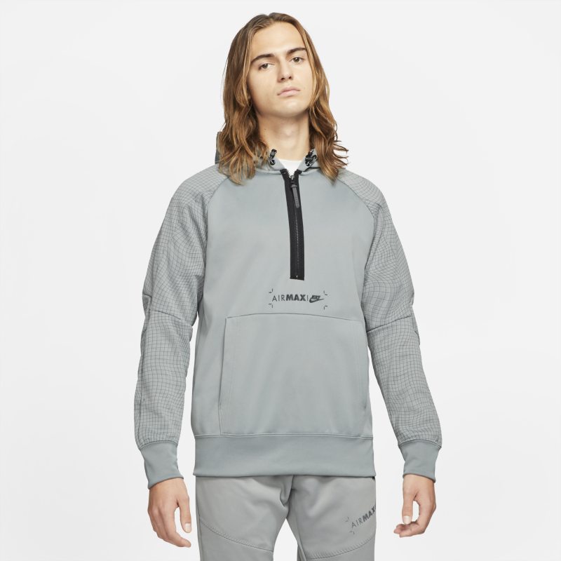 Męska dzianinowa bluza z kapturem i zamkiem 1/2 Nike Sportswear Air Max - Szary