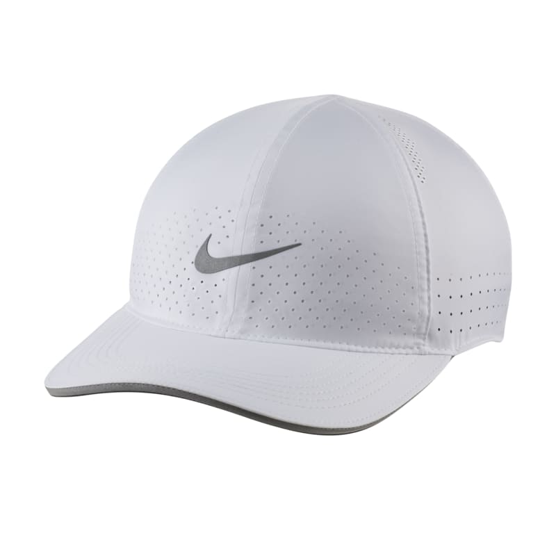 Perforowana czapka do biegania Nike Dri-FIT Aerobill Featherlight - Biel