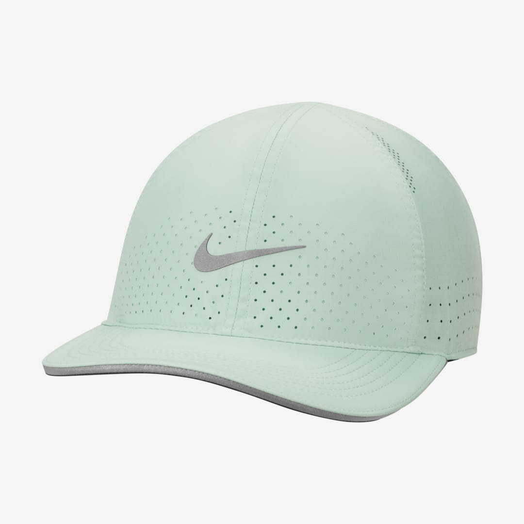 Nike Dri-fit Aerobill Featherlight Perforated Running Cap (ghost Green)