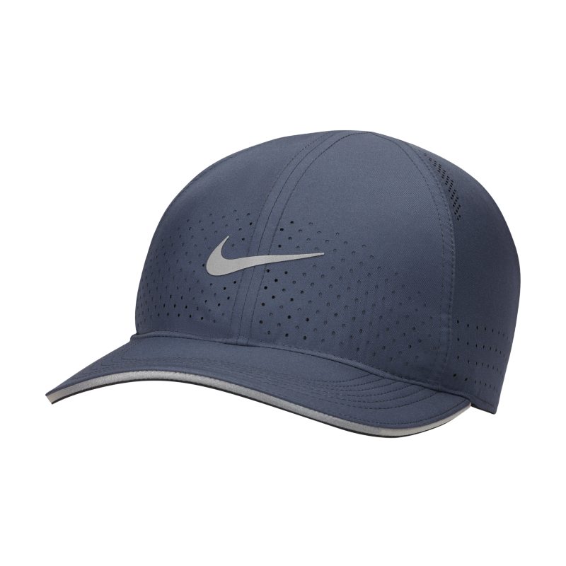 Perforowana czapka do biegania Nike Dri-FIT Aerobill Featherlight - Niebieski