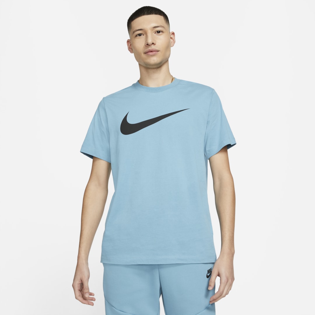 Nike Sportswear Swoosh Men's T-shirt In Cerulean,black