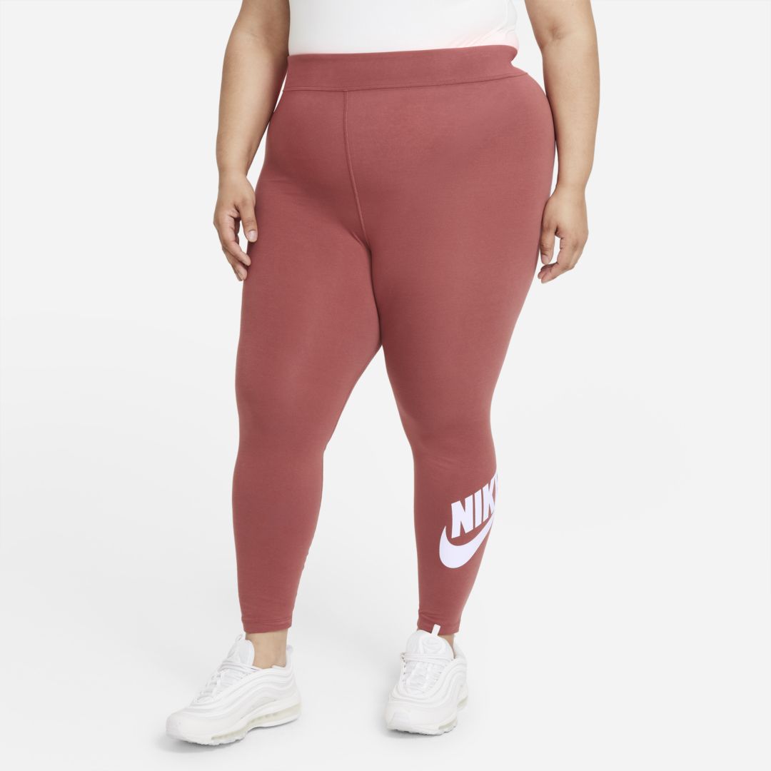 Nike Sportswear Essential Women's High-waisted Leggings In Canyon Rust,white