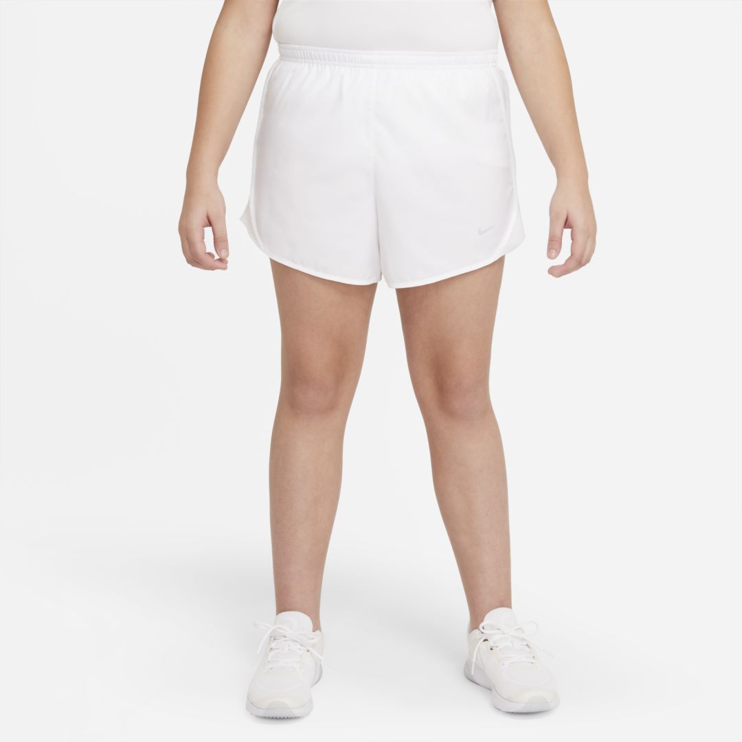 Nike Dri-fit Tempo Big Kids' (girls') Running Shorts (extended Size) In White