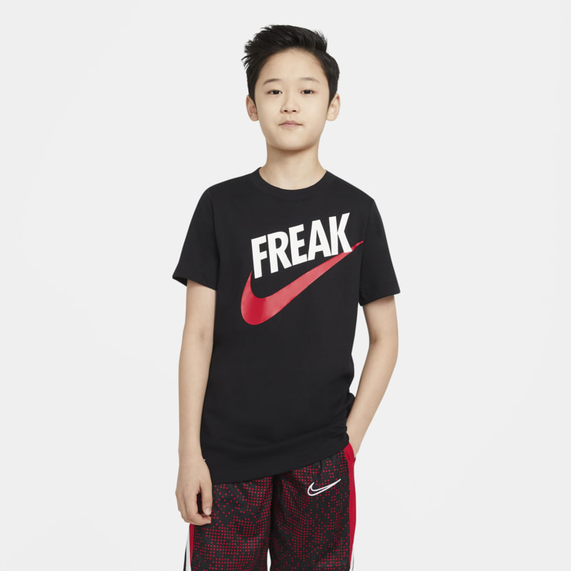 T-Shirt dla dużych dzieci (chłopców) Nike Dri-FIT Giannis - Czerń