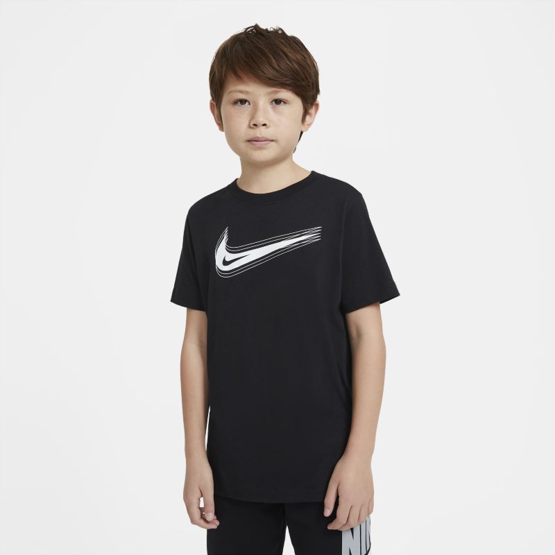 T-shirt dla dużych dzieci Swoosh Nike Sportswear - Czerń