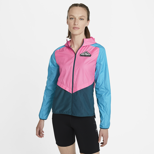 фото Женская куртка для трейлраннинга nike shield - розовый