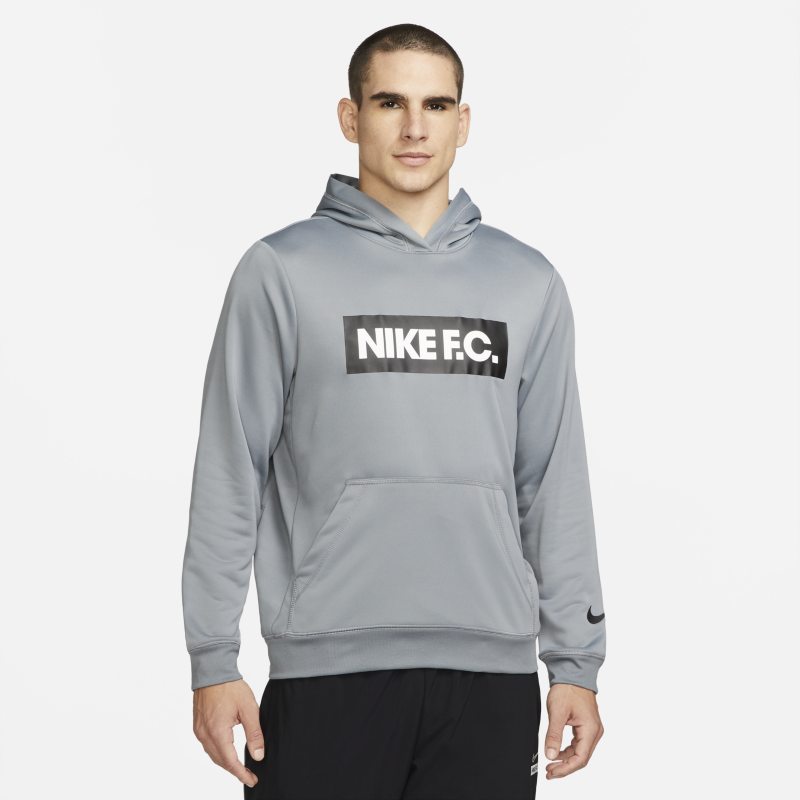 Męska piłkarska bluza z kapturem Nike F.C. - Szary