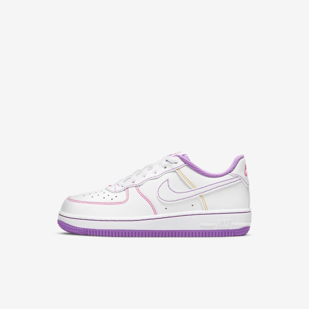 Nike Force 1 Little Kids' Shoes In White,fuchsia Glow,hyper Pink,white