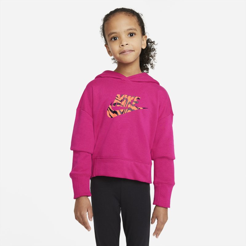 Bluza z kapturem o krótszym kroju dla dużych dzieci (dziewcząt) Nike Sportswear - Czerwony