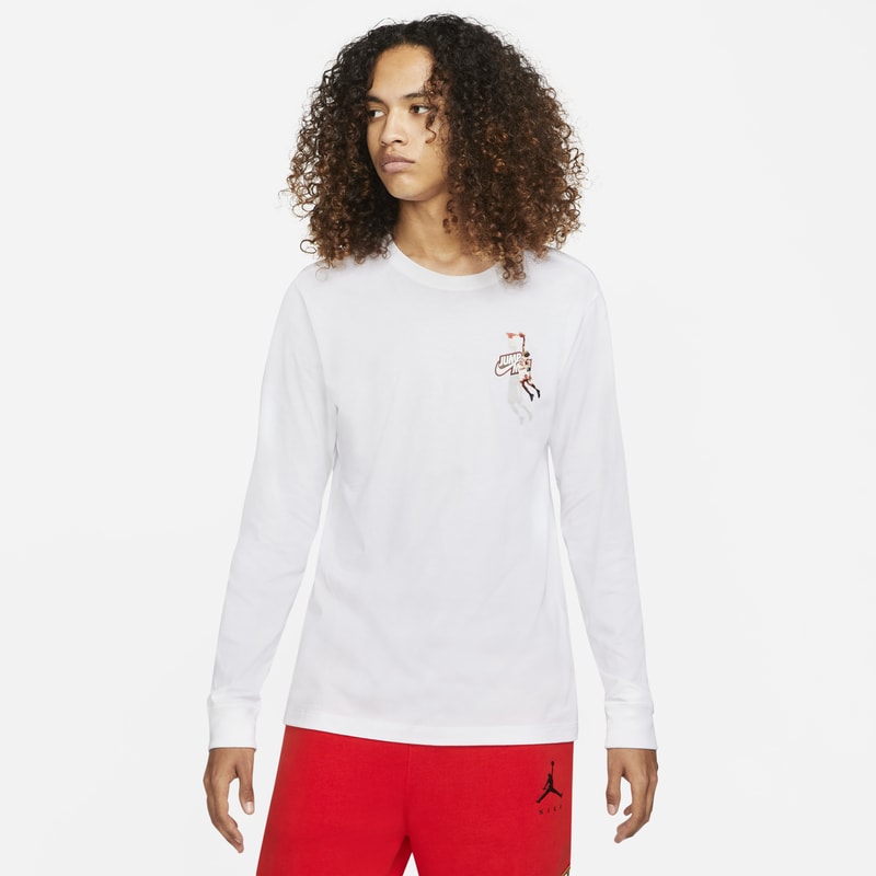 Långärmad t-shirt Jordan Jumpman för män - Vit