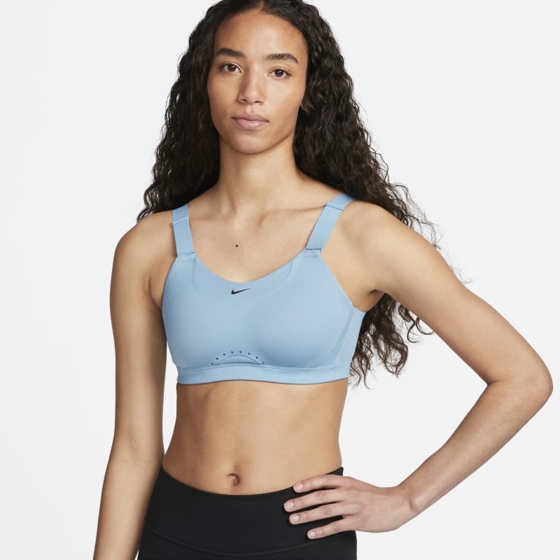 Justerbar vadderad sport-BH Nike Alpha med mycket stöd för kvinnor - Blå