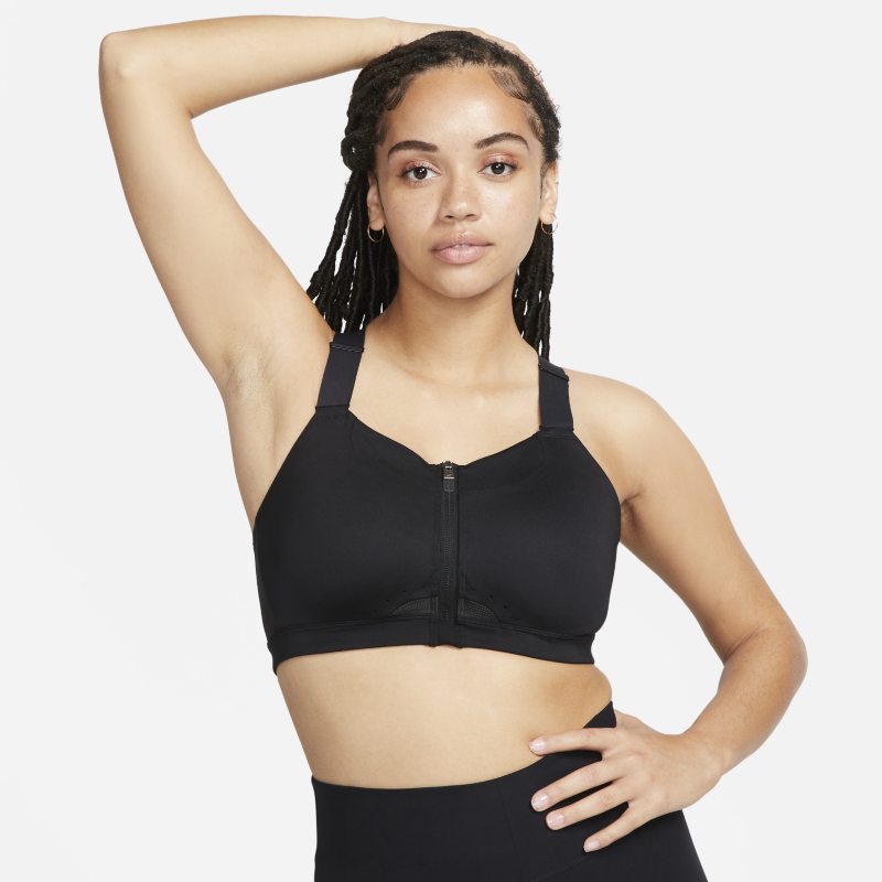Nike Dri-FIT Alpha Women's High-Support Padded Zip-Front Sports Bra - Black
