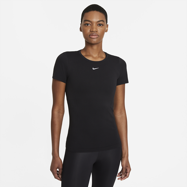 Женская футболка с коротким рукавом и плотной посадкой Nike Dri-FIT ADV Aura - Черный