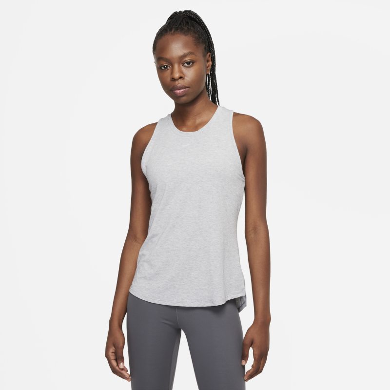 Damska koszulka bez rękawów o standardowym kroju Nike Dri-FIT One Luxe - Szary