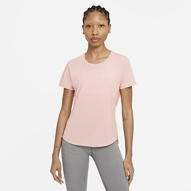 фото Женская футболка с коротким рукавом со стандартной посадкой nike dri-fit one luxe - розовый