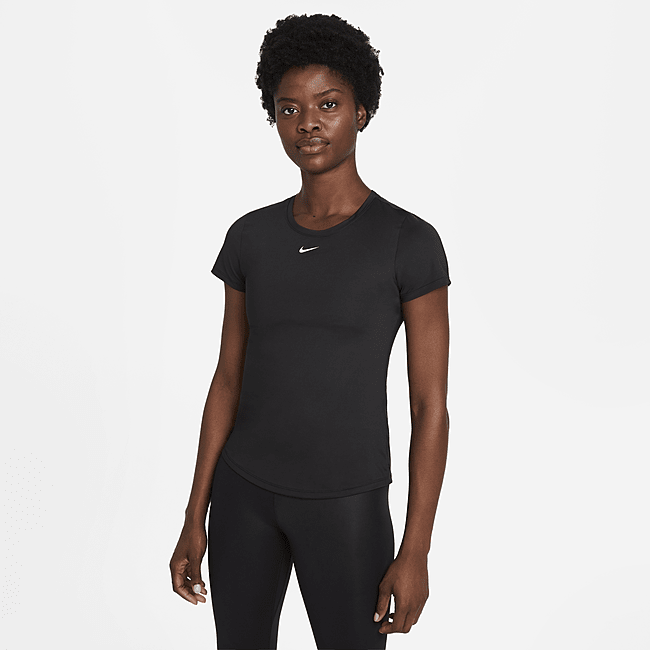 фото Женская футболка с коротким рукавом с плотной посадкой nike dri-fit one - черный