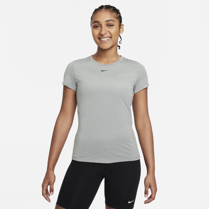 Kortärmad tröja med smal passform Nike Dri-FIT One för kvinnor - Grå