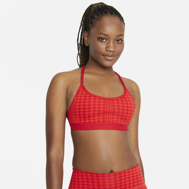 Nike Dri-FIT Indy Icon Clash Women's Light-Support Padded T-Back Sports Bra - Red
