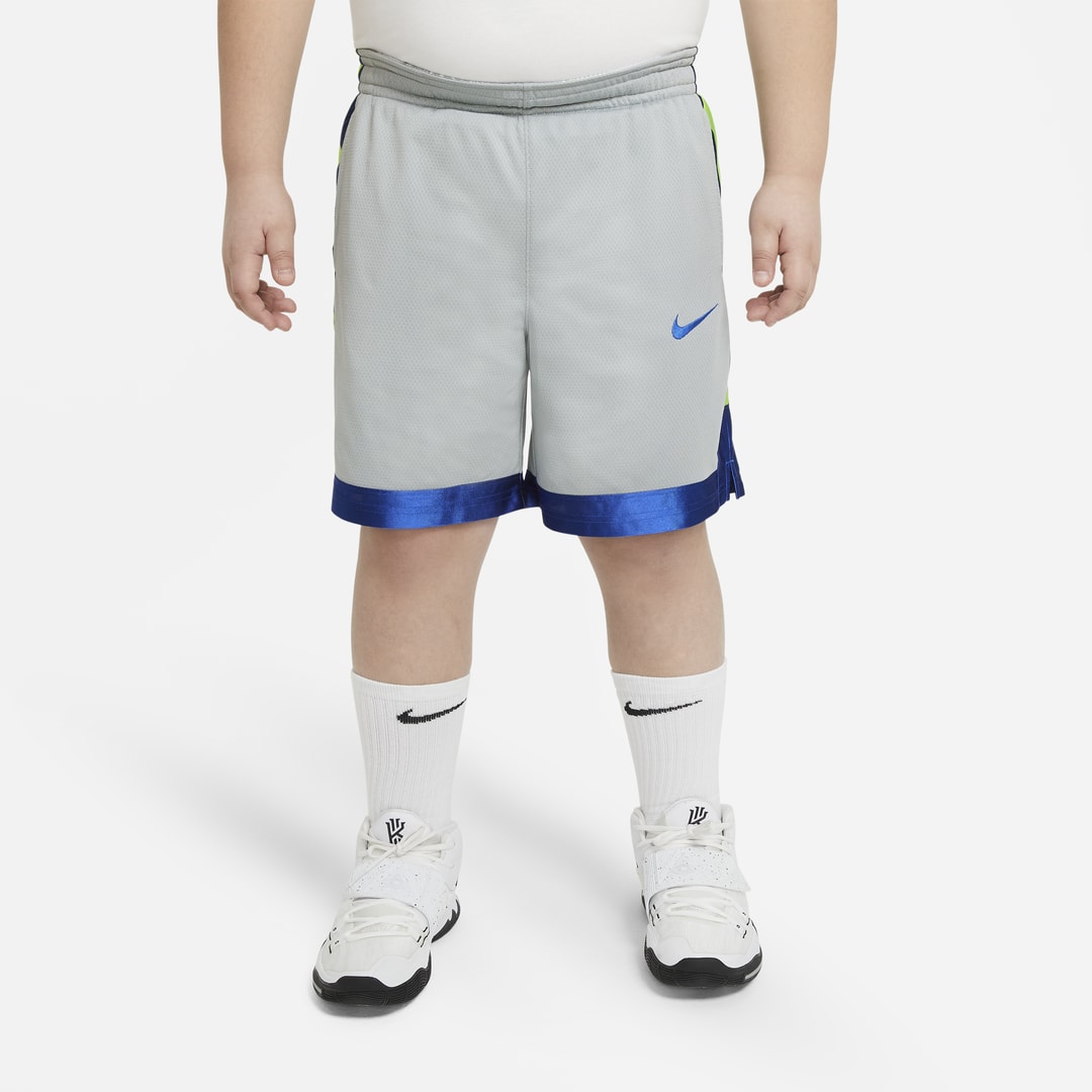 Nike Dri-fit Elite Big Kids' Basketball Shorts (extended Size) In Light Smoke Grey,game Royal,game Royal