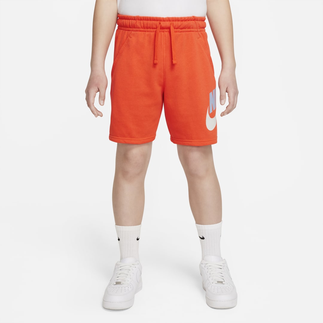 Nike Sportswear Club Big Kids' Shorts (extended Size) In Rush Orange,rush Orange