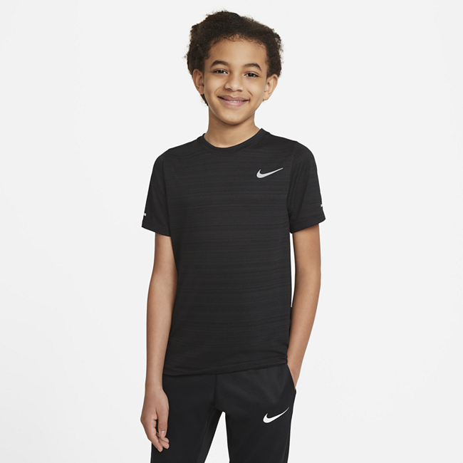 Футболка для тренинга для мальчиков школьного возраста Nike Dri-FIT Miler - Черный