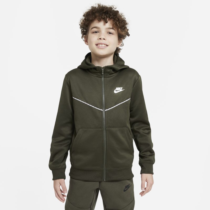 Huvtröja med hel dragkedja Nike Sportswear för ungdom (killar) - Brun