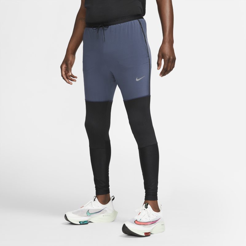 Męskie hybrydowe spodnie do biegania o pełnej długości Nike Dri-FIT Phenom Run Division - Niebieski