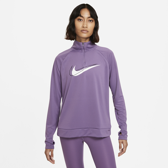 Женская беговая куртка с молнией на половину длины Nike Dri-FIT Swoosh Run - Пурпурный