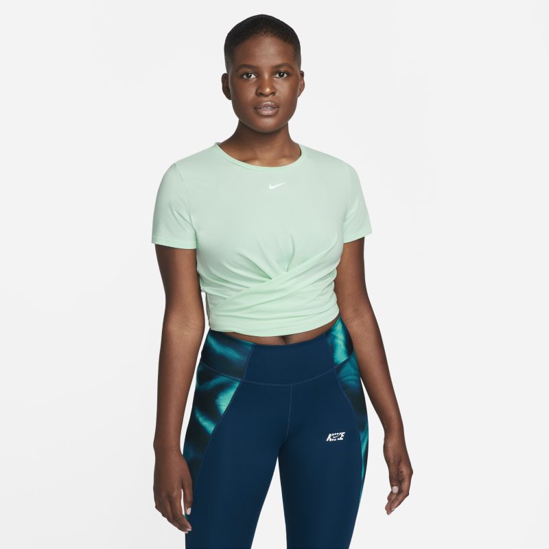 Nike Dri-FIT One Luxe Women's Twist Cropped Short-Sleeve Top - Green