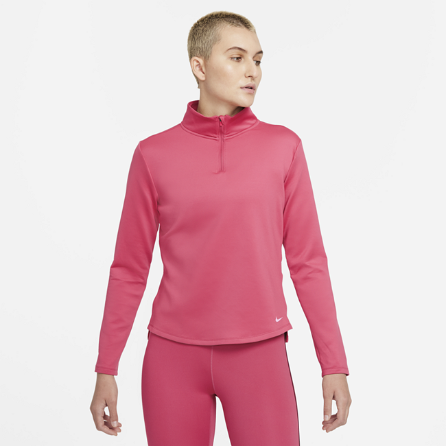 Nike Therma-FIT One langermet overdel med halv glidelås til dame - Pink
