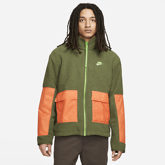 фото Мужская флисовая куртка с молнией во всю длину nike sportswear sport essentials+ - зеленый