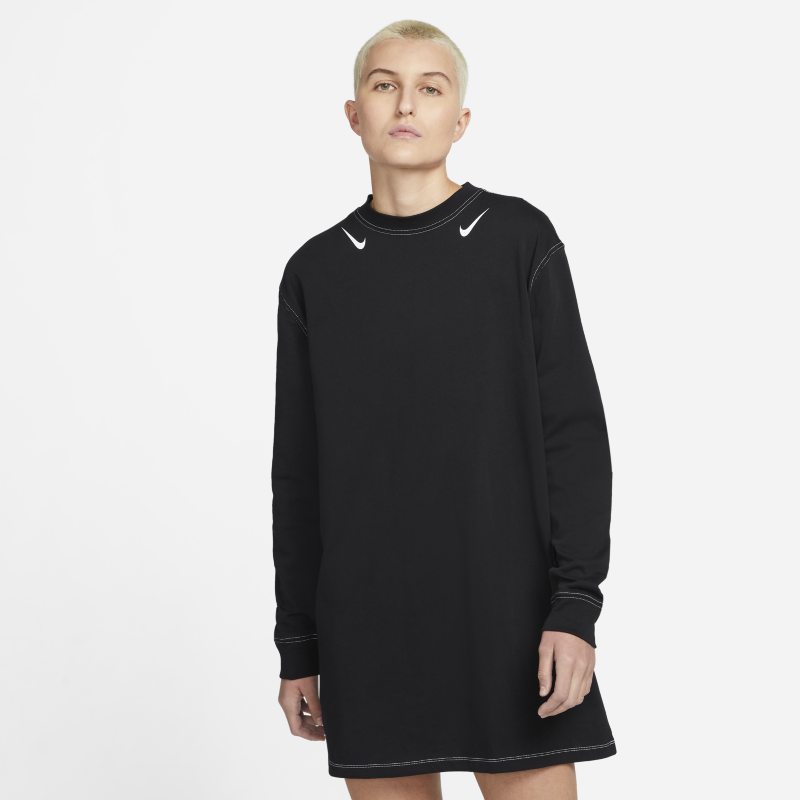 Nike Sportswear Swoosh Women's Graphic Long-Sleeved Dress - Black