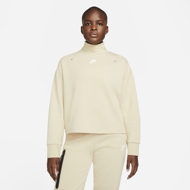 Półgolf damski Nike Sportswear Tech Fleece - Brązowy