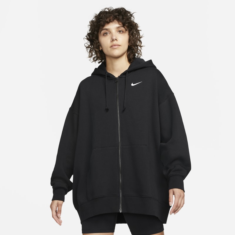 Dzianinowa bluza z kapturem i zamkiem na całej długości Nike Sportswear Essentials - Czerń