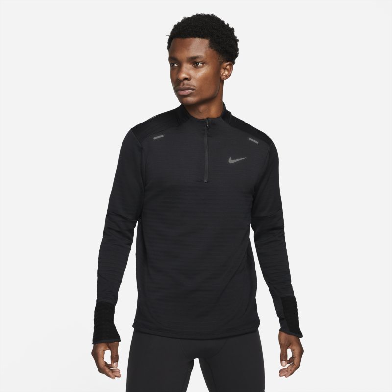 Löpartröja Nike Therma-FIT Repel Element med kvartslång dragkedja för män - Svart