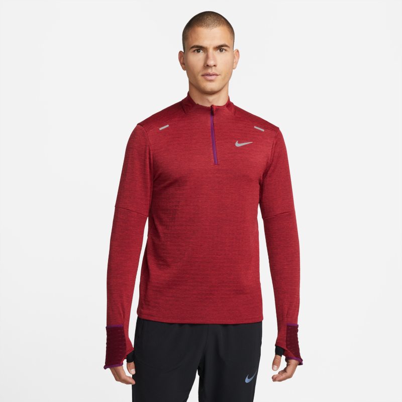 Löpartröja Nike Therma-FIT Repel Element med kvartslång dragkedja för män - Röd