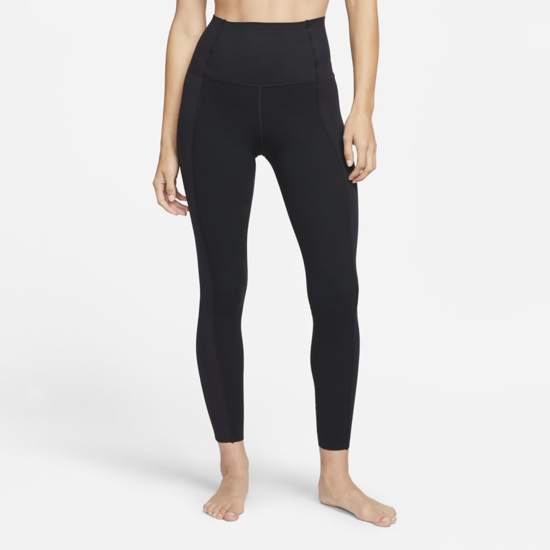 Matta och glansiga leggings Nike Yoga Luxe i 7/8-längd med hög midja - Svart