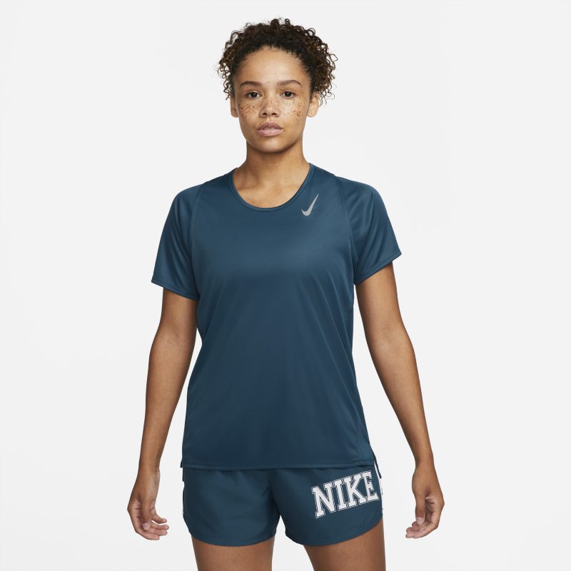 Damska koszulka do biegania z krótkim rękawem Nike Dri-FIT Race - Niebieski