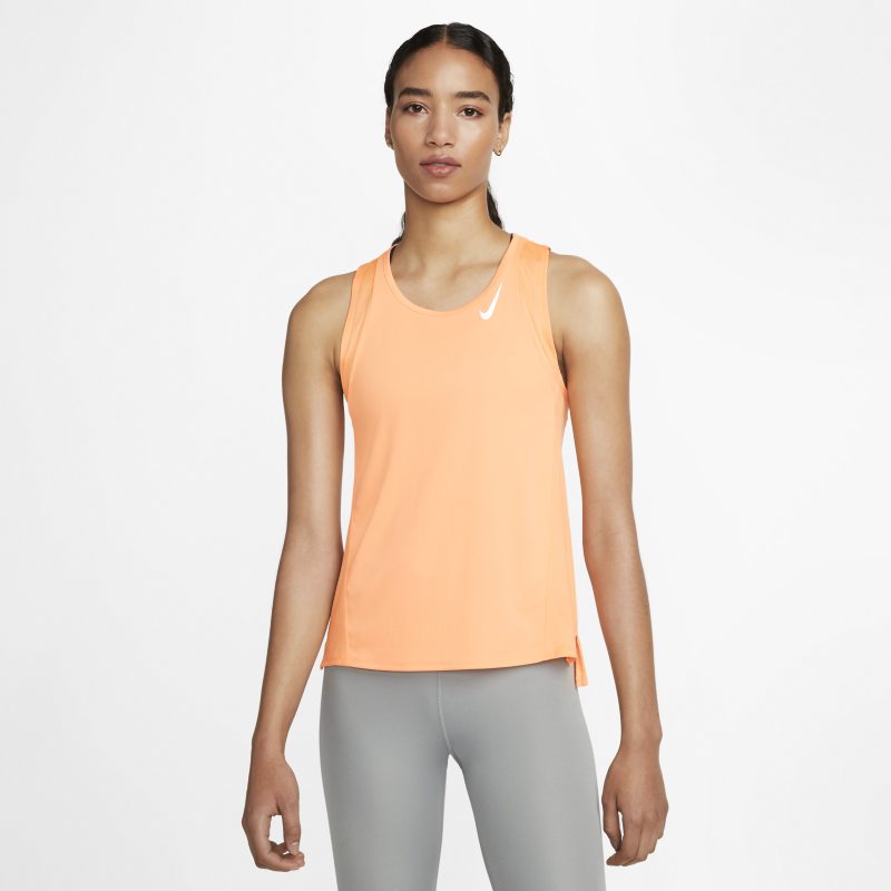 Damska koszulka bez rękawów do biegania Nike Dri-FIT Race - Pomarańczowy