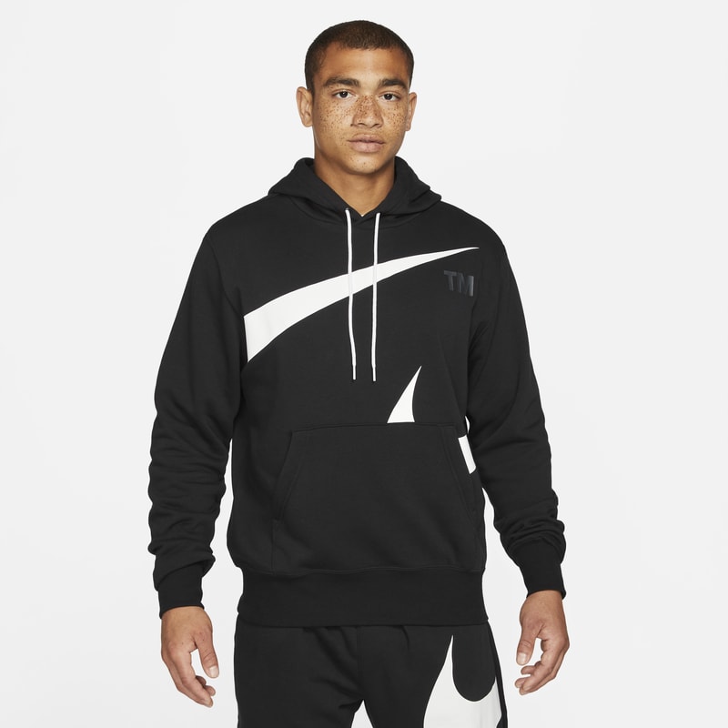 Nike Sportswear Swoosh Sudadera con capucha semicepillada en la parte posterior - Hombre - Negro Nike